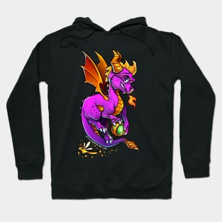 Purple Dragon with Green Orb Hoodie